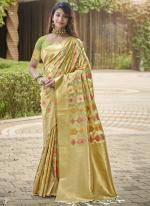 Organza Mint Festival Wear Weaving Saree